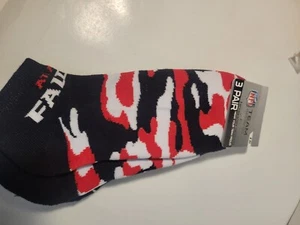FBF Atlanta Falcons Team Socks Large Mens 3 Pairs No-Show - Picture 1 of 5