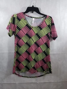 Camicia LulaRoe Classic T taglia XS rosa verde nera a righe a quadri, top usata in ottime condizioni!! - Foto 1 di 6