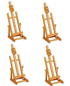 4 caballetes de mesa de artista 34 cm ajustables exhibición de haya de madera y pintura B34 - Imagen 1 de 2