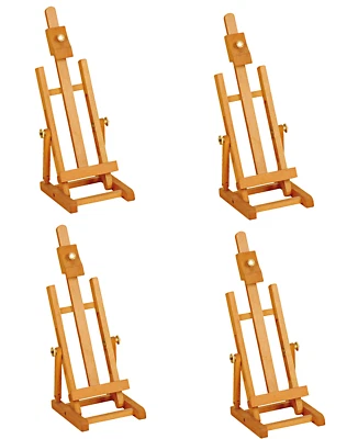4 X Artist Table Top Easel 34cm Adjustable Wooden Beech Display & Painting B34 - Image 1 of 2