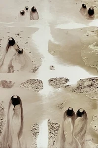 Jose Tonito Original Painting.WANDERING 2.Nomads art.Mysterious people.Figures - Picture 1 of 3