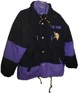 VINTAGE MINNESOTA VIKINGS NFL FOOTBALL HERREN GEFÜTTERTER MANTEL JACKE XL MIRAGE - Bild 1 von 3