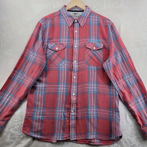 Guess Men Size L Check Cotton Regular Fit Long Sleeve Casual Shirt - Picture 1 of 12
