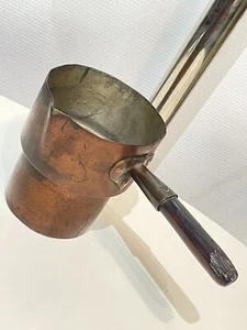 Ancien Poêlon Casserole En Cuivre Épais Vintage Fin XIXeme Début XXeme Siècle - Foto 1 di 13