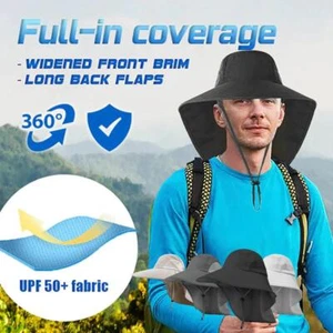 Wide Brim Sun Hat UV Protection Bucket Cap HikingFishing Safari X3E6 - Picture 1 of 15