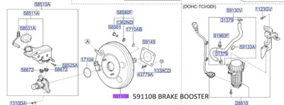 Hyundai Tucson 2016-2018 1,6 L potenciador de freno nuevo original OEM 59110-D3200 Foto 1 de 2