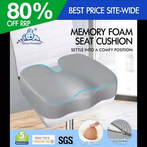 STARRY EUCALYPT Seat Posture Cushion Memory Foam Pillow Pain Relief Mesh Grey - Picture 1 of 12