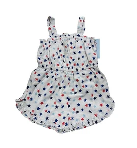 Toddler Girls' Star Tank Romper - Cat & Jack White 4T - Picture 1 of 2
