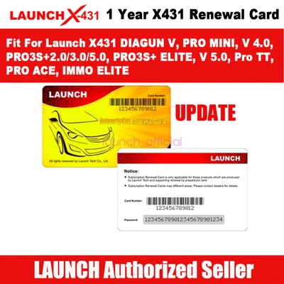 One/Two Years Software Update Subscription for LAUNCH X431 OBD2 Car Scanner Tool - Изображение 1 из 2