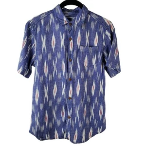 Tucker + Tate Polo Blue Chambray Ikat Collared Short Sleeves Top Size L Boys - Picture 1 of 9