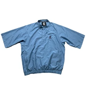 Dryjoys By Footjoy Men's Short Sleeve 1/4 Snap Pullover Rain Wind Jacket Blue MD - Picture 1 of 9