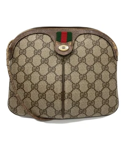 GUCCI Shoulder bag Gray x Brown GG Supreme From Japan - Picture 1 of 24