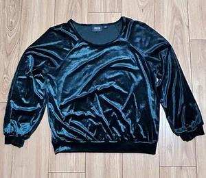 Maeve Anthropologie Damen Gr. L Top Jägergrün Samt Candace Urlaub Weihnachten - Bild 1 von 11