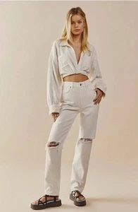 Free People We The Free The Lasso Jeans White Lightening Womens Size 26 - Picture 1 of 14