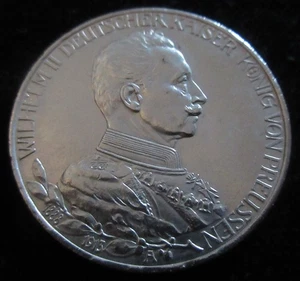 MDS DEUTSCHES REICH KAISERREICH DREI MARK 1913 "WILHELM II.- UNIFORM" SILBER #A1 - Picture 1 of 2