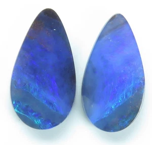 Australian Boulder Opal Pair 4.62ct Natural Queensland Stone. - Bild 1 von 6