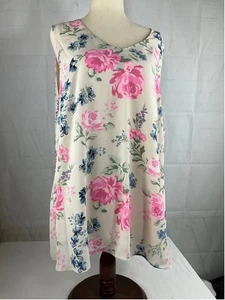 Women's Cato Floral Pullover BlouseCream/Pink Size 14/16W - Picture 1 of 3