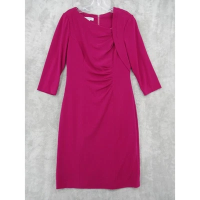 Kay Unger 连衣裙 8 Sheath 鸡尾酒晚会暴露拉链粉色办公室衬里 — 第 1/4 张图片