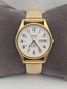 Vintage Seiko 5H23-8A09 Classic Gold Tone “Railroad Approved" Quartz Men's Watch - Foto 1 di 8