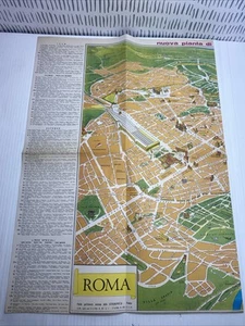 Vintage ROME Italy Birdseye Map 1956 Pianta Gentilmente Concessa Florence - Picture 1 of 6