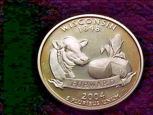 2004 S WISCONSIN STATE SILVER  PROOF QUARTER - Picture 1 of 2