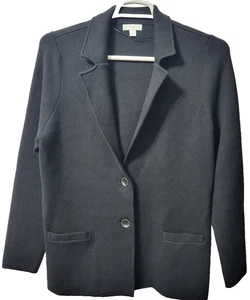 Maglione cardigan Charter Club Luxury nero con bottoni e tasche frontali nuovo con etichette taglia XL - Foto 1 di 9