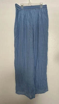 Pantalón Mujer Thalia Sodi Pierna Ancha Suave Gasa Azul Pull-on MEDIANO Foto 1 de 4
