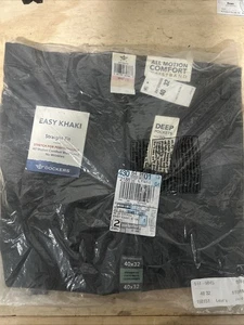 Dockers Men's Straight Fit Easy Khaki Stretch Charcoal Gray 40x32 NWT - Picture 1 of 4