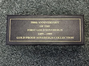 1989 Royal Mint 500th Anniversary Of Gold Sovereign Proof  Box - NO COINS Or COA - Picture 1 of 3