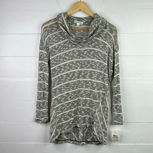 JOHN PAUL RICHARD Cream Black 3/4 Sleeve Rolled Neck Tunic Top Shirt Size Small - Picture 1 of 11