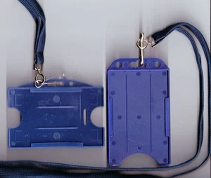 100  ID Badge Card Rigid Holder & 10mm Lanyards 11 Colours Available FREE UK P&P - Picture 1 of 4
