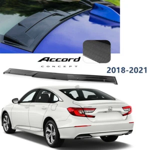 For Honda Accord 2018-2022 Carbon Fiber Print Roof Spoiler Rear Window Spoiler - Picture 1 of 9