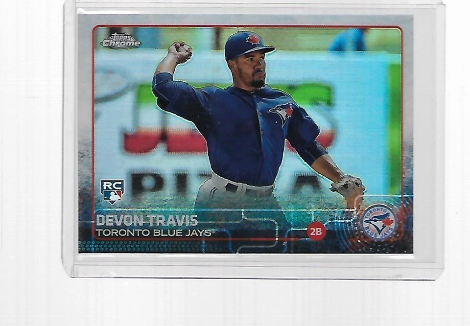 2015 TOPPS CHROME BASEBALL DEVON TRAVIS ROOKIE REFRACTOR #184 - Image 1 of 1