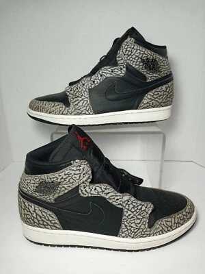 Nike Air Jordan 1 Retro Alto Para Hombre Talla 9 Negro Cemento Elefante 839115-013 COMO ESTÁ  Foto 1 de 4
