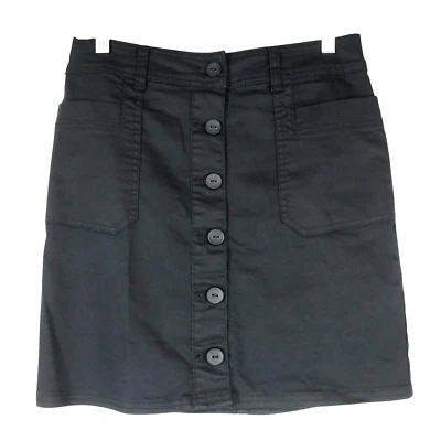 PRANA - SAIA FEMININA 2 - PRETA DE ALGODÃO ORGÂNICO COM BOTÕES - Imagem 1 de 4