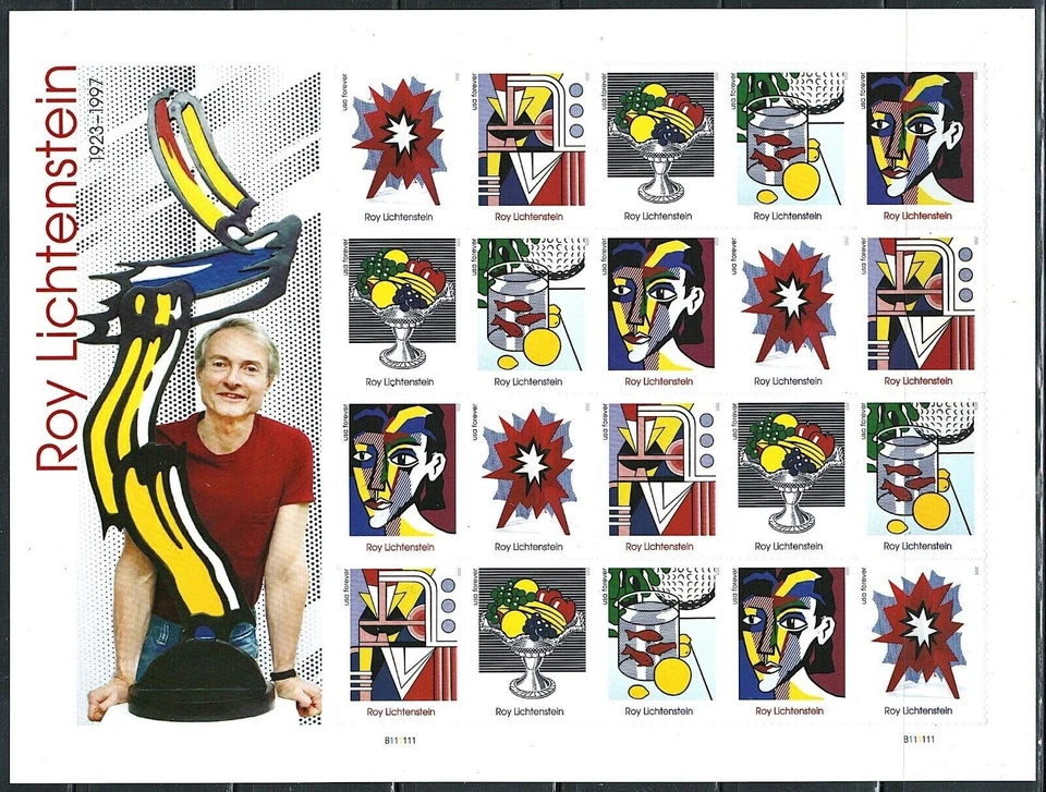 Mint US Roy Lichtenstein Pane of 20 Forever Stamps Scott# 5792-96 (MNH) - Image 1 of 1