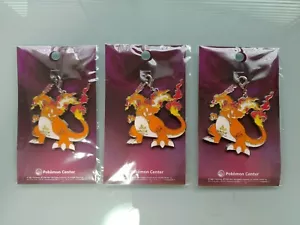 Pokemon Center Metal Charm G-Max Charizard ×3 Brand New From Japan - Picture 1 of 2