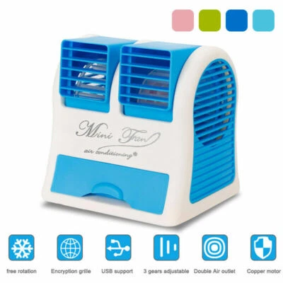 Mini Air Cooler Mobile Klimagerät Klimaanlage Klima Dual Auslauf Ventilator USB - Bild 1 von 2