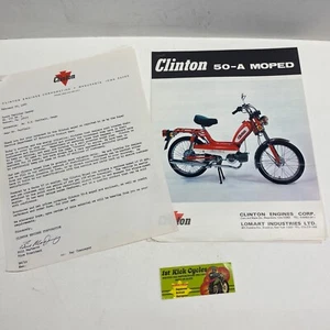 VINTAGE 1980 CLINTON 50-A MOPED DEALER LETTER SALES ADVERTISING - Picture 1 of 3