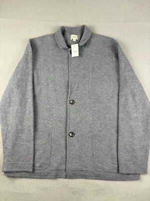 Cárdigan Suéter J.Crew Para Hombre Talla Grande Gris Lana Merino 3 Botones Camisa Bolsillos Foto 1 de 4