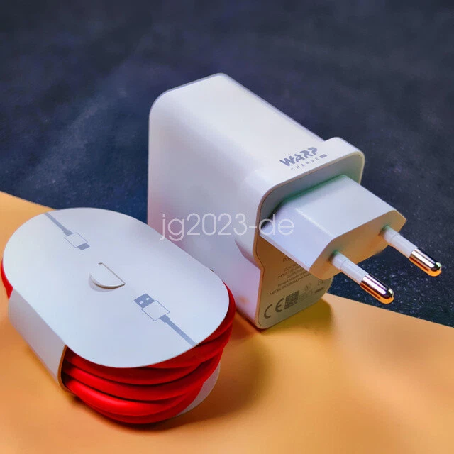 Oneplus 30W Cargador Rápido Warp Adaptador de Carga USB Tipo-C Cable 7 7T 8 Pro Foto 1 de 4