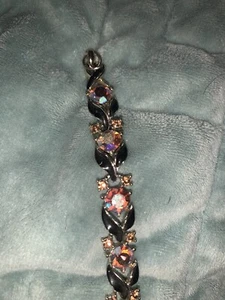 vintage borealis and enamel bracelet - Picture 1 of 4
