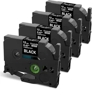 4 PK Label Tape TZe-335 Brother Label Maker White on Black P-Touch TZe PT-D210 - Picture 1 of 7