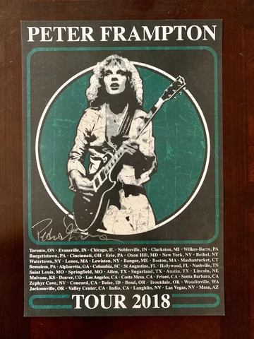 PETER FRAMPTON 2018 Tour Autographed /!Signed Lithograph / Poster! Chicago Cover