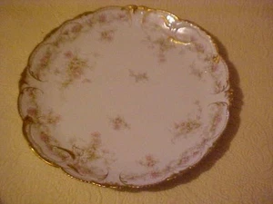 14" ROUND PLATTER with PINK FLOWERS WITH GOLD BORDER,HAVILAND - Picture 1 of 3