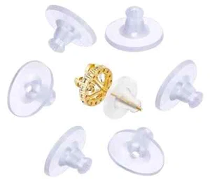 Large Silicone Soft Rubber Earring Backs Replacement Stopper Earnut Pads  10mm - Picture 1 of 15