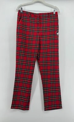Pantalones Forever 21 Disney X Mickey Mouse para mujer rojos a cuadros talla mediana #C1 Foto 1 de 4