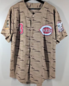 Ken Griffey Jr #3 Cincinnati Reds Adult XL Camouflage Baseball Jersey US Army - Picture 1 of 9