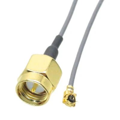 RF coaxial cable SMA male straight plug to IPX U.fl female 1.13mm 8" pigtail - Image 1 of 3