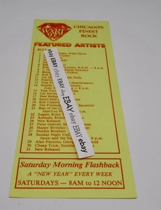 WXRT 93FM Featured Artists Chicago July 1985 Chicago's Finest Rock - Picture 1 of 5